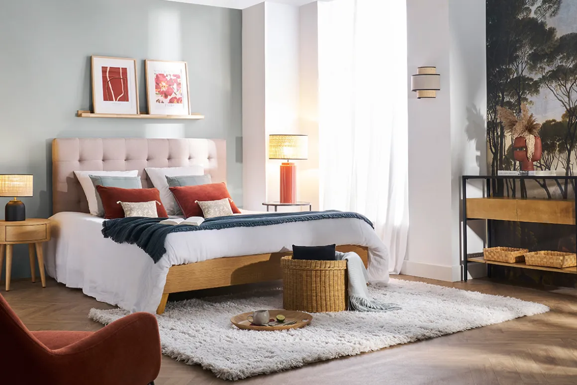 Miliboo Console-Console en bois manguier massif et plateau en verre 2 tiroirs L100 cm SITA