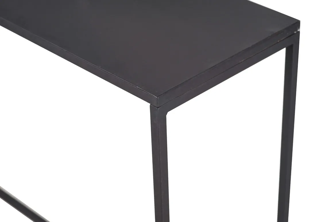 Miliboo Console|Meuble D'entrée-Console industrielle en métal noir L100 cm KARL