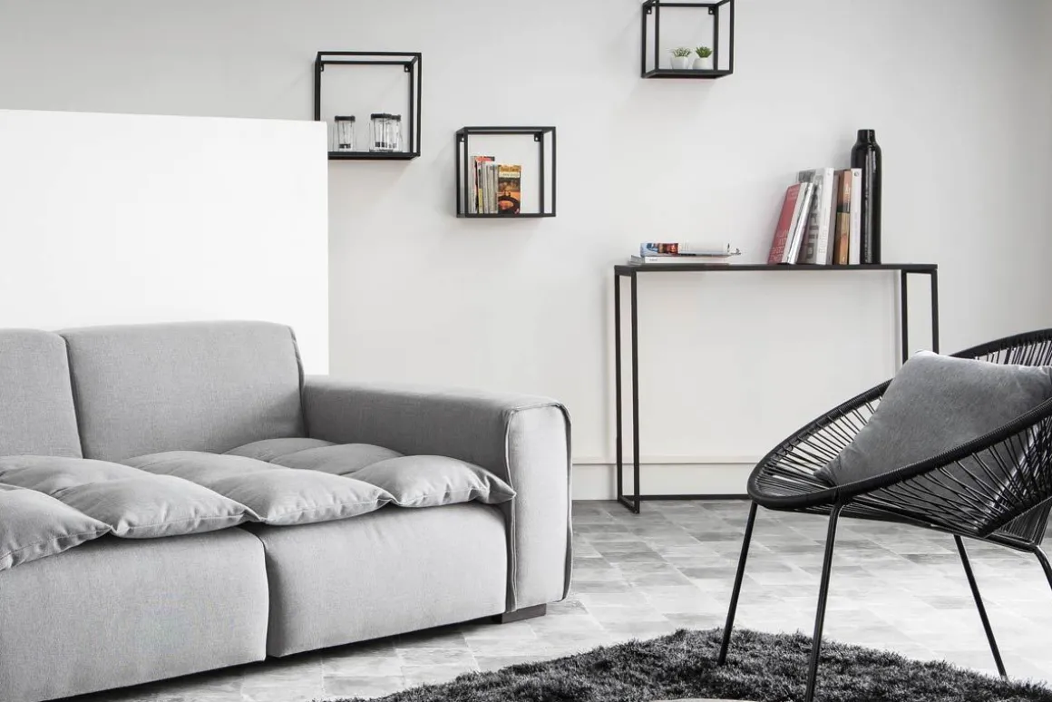 Miliboo Console|Meuble D'entrée-Console industrielle en métal noir L100 cm KARL