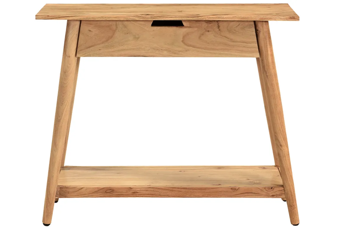 Miliboo Console-Console naturelle avec tiroir en bois massif L90 cm FRANKLIN