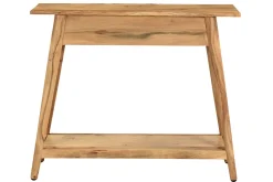 Miliboo Console-Console naturelle avec tiroir en bois massif L90 cm FRANKLIN