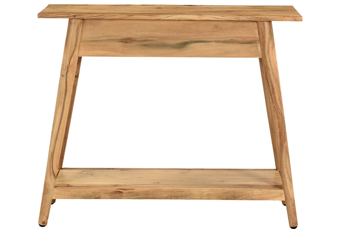Miliboo Console-Console naturelle avec tiroir en bois massif L90 cm FRANKLIN