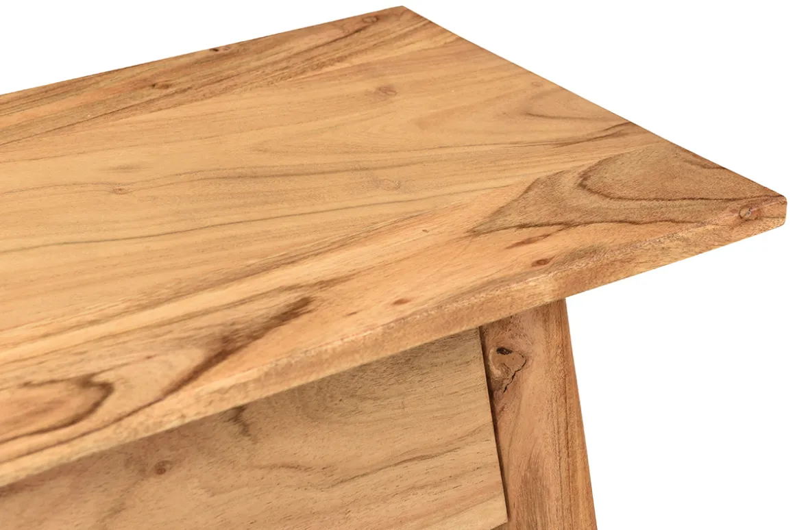 Miliboo Console-Console naturelle avec tiroir en bois massif L90 cm FRANKLIN