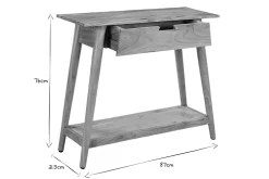 Miliboo Console-Console naturelle avec tiroir en bois massif L90 cm FRANKLIN