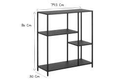 Miliboo Bibliothèque Et Étagère|Bibliothèque Et Étagère-Console ouverte design en métal noir L80 cm PODIUM