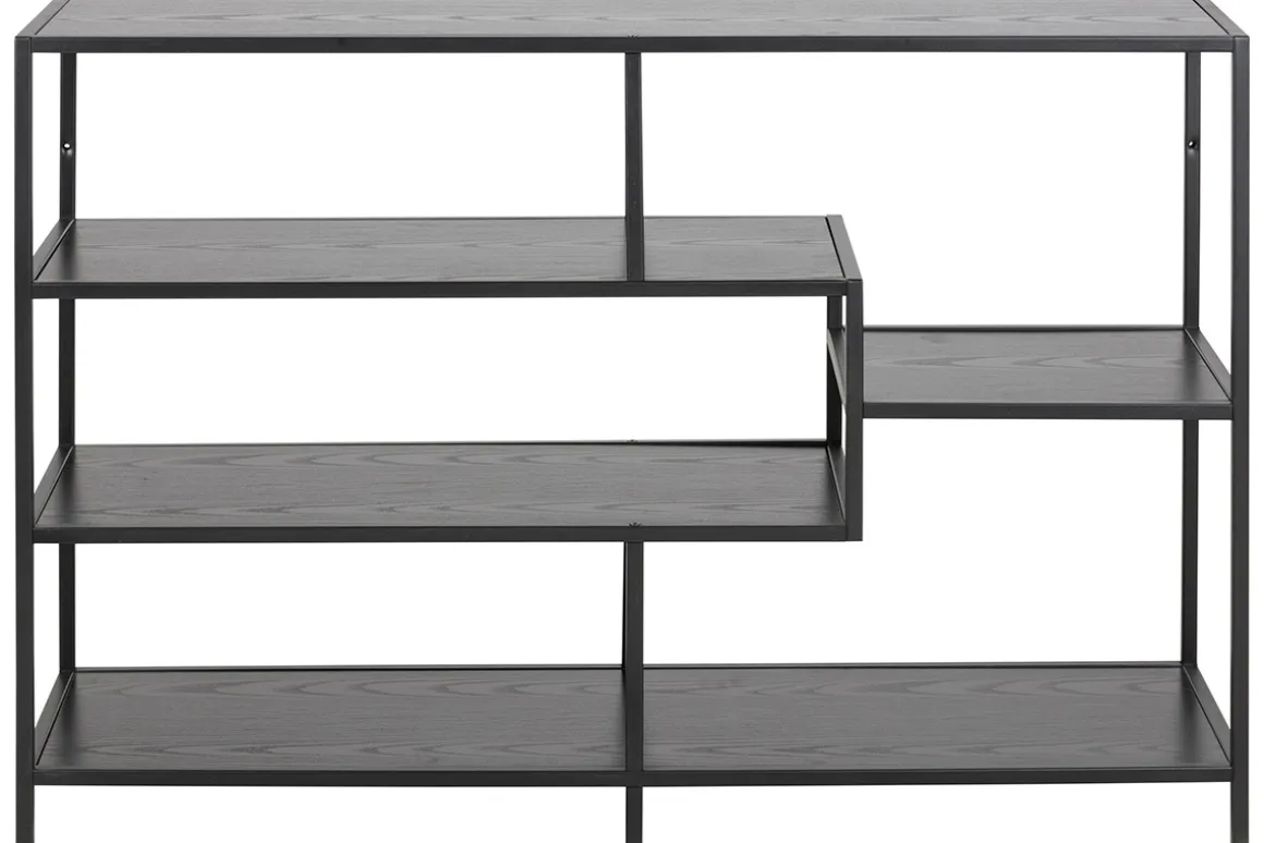 Miliboo Bibliothèque Et Étagère|Bibliothèque Et Étagère-Console ouverte design noire L114 cm TRESCA