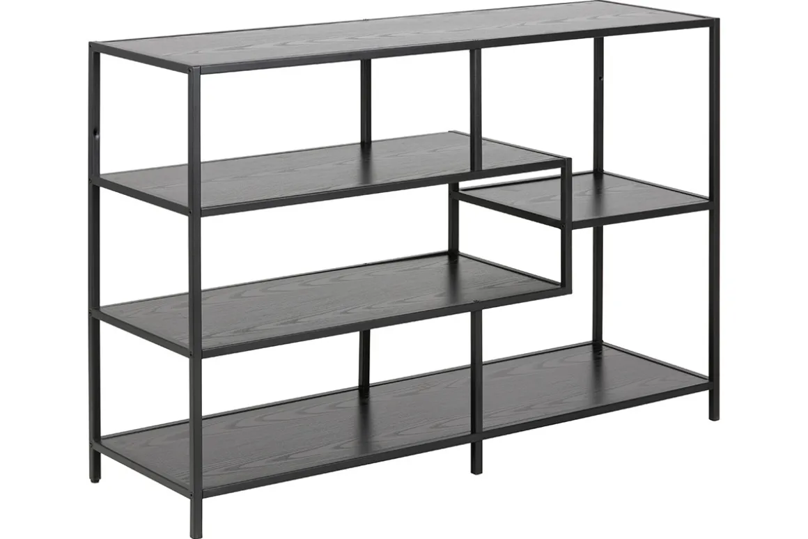 Miliboo Bibliothèque Et Étagère|Bibliothèque Et Étagère-Console ouverte design noire L114 cm TRESCA
