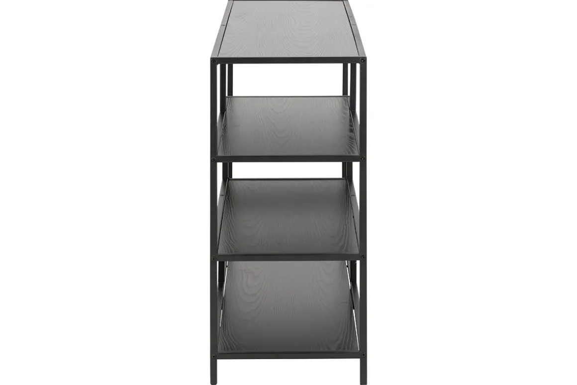 Miliboo Bibliothèque Et Étagère|Bibliothèque Et Étagère-Console ouverte design noire L114 cm TRESCA