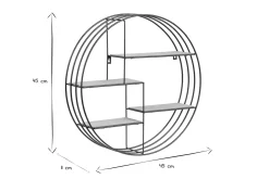 Miliboo Etagère Murale-Etagère murale design ronde en bois clair et métal noir D45 cm ENSO