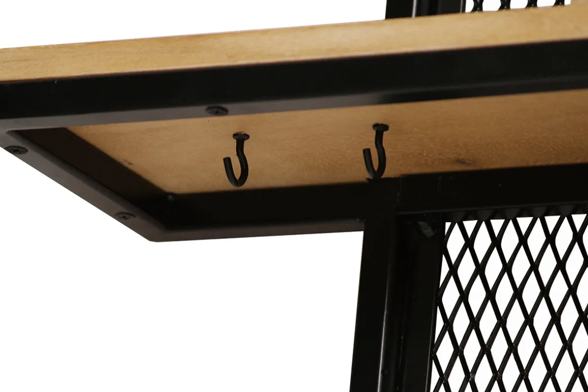 Miliboo Etagère Murale-Etagère murale double en bois manguier massif et métal noir L40 cm RACK