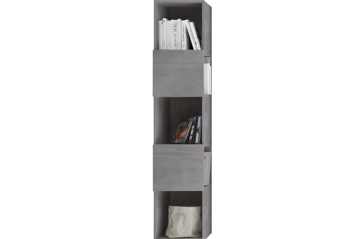 Miliboo Meuble D'entrée|Etagère Murale-Etagère murale verticale finition béton 5 rangements L33 cm ETERNEL