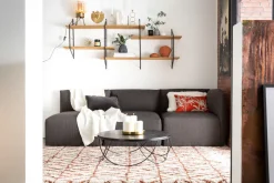 Miliboo Etagère Murale-Etagère murale XL modulable en bois clair et métal noir L191 cm BRIDGE