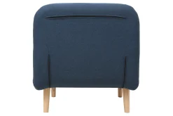 Miliboo Fauteuil Design|Voir Tous Les Fauteuils-Fauteuil convertible scandinave en tissu bleu foncé et bois clair AMIKO