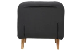 Miliboo Fauteuil Design|Voir Tous Les Fauteuils-Fauteuil convertible scandinave en tissu gris foncé et bois noir AMIKO