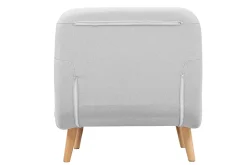 Miliboo Fauteuil Design|Voir Tous Les Fauteuils-Fauteuil convertible scandinave en tissu gris clair et bois clair AMIKO