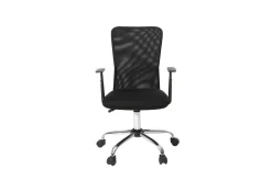 Miliboo Fauteuil De Bureau|Fauteuil De Bureau Petit Prix-Fauteuil de bureau à roulettes design en mesh noir et acier chromé PLUZ