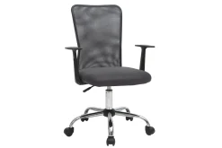 Miliboo Fauteuil De Bureau|Fauteuil De Bureau Petit Prix-Fauteuil de bureau à roulettes design en mesh gris et acier chromé PLUZ