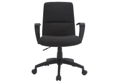 Miliboo Fauteuil De Bureau|Fauteuil De Bureau Petit Prix-Fauteuil de bureau à roulettes design noire en tissu et métal CHUCK