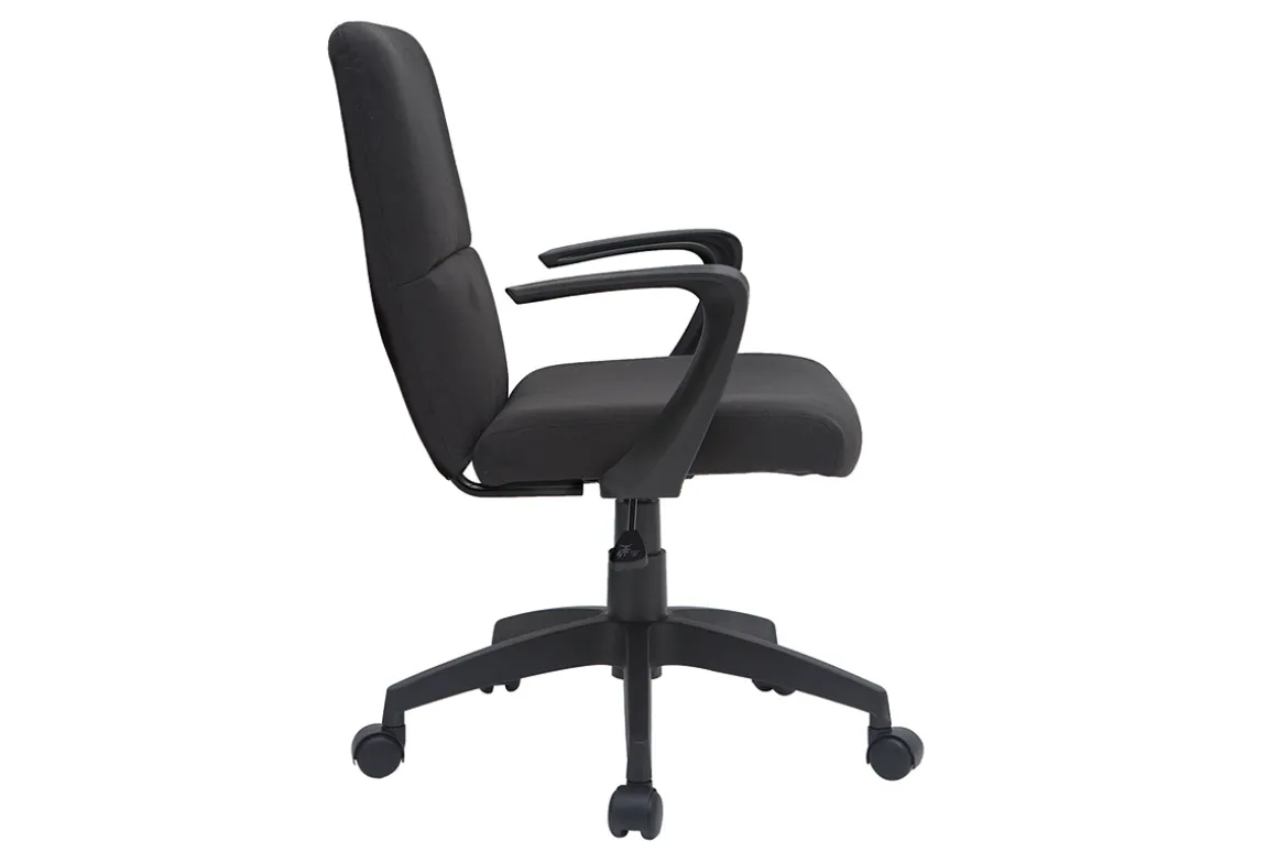 Miliboo Fauteuil De Bureau|Fauteuil De Bureau Petit Prix-Fauteuil de bureau à roulettes design noire en tissu et métal CHUCK