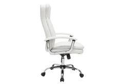 Miliboo Fauteuil De Bureau-Fauteuil de bureau à roulettes design blanc et acier chromé WALL STREET