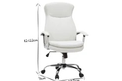 Miliboo Fauteuil De Bureau-Fauteuil de bureau à roulettes design blanc et acier chromé WALL STREET
