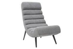 Miliboo Fauteuil Design|Voir Tous Les Fauteuils-Fauteuil design en tissu effet velours gris et métal noir TAYLOR
