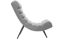 Miliboo Fauteuil Design|Voir Tous Les Fauteuils-Fauteuil design en tissu effet velours gris et métal noir TAYLOR