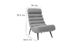 Miliboo Fauteuil Design|Voir Tous Les Fauteuils-Fauteuil design en tissu effet velours gris et métal noir TAYLOR