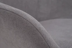 Miliboo Fauteuil Design|Voir Tous Les Fauteuils-Fauteuil design en tissu effet velours gris et métal noir MAYNE