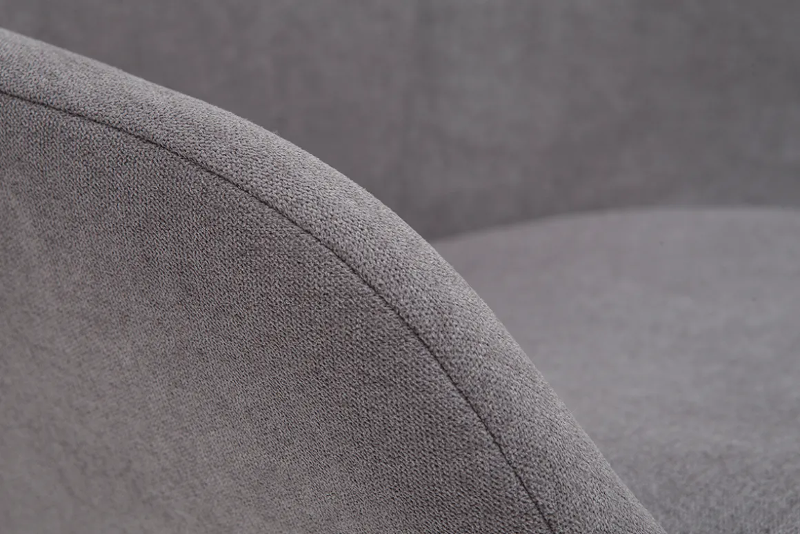 Miliboo Fauteuil Design|Voir Tous Les Fauteuils-Fauteuil design en tissu effet velours gris et métal noir MAYNE