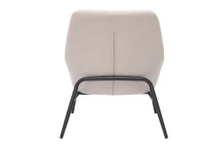 Miliboo Fauteuil Design|Voir Tous Les Fauteuils-Fauteuil design en tissu effet velours beige et métal noir MAXINE