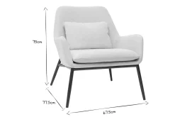 Miliboo Fauteuil Design|Voir Tous Les Fauteuils-Fauteuil design en tissu effet velours beige et métal noir MAXINE