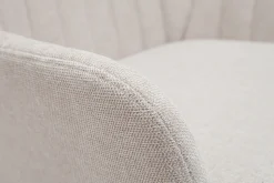 Miliboo Fauteuil Design|Voir Tous Les Fauteuils-Fauteuil design en tissu effet velours texturé beige et métal noir GASTON