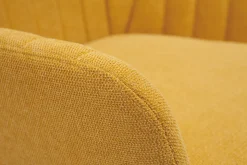 Miliboo Fauteuil Design|Voir Tous Les Fauteuils-Fauteuil design en tissu effet velours texturé jaune moutarde et métal noir GASTON