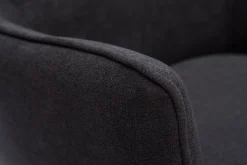 Miliboo Fauteuil Design|Voir Tous Les Fauteuils-Fauteuil design en tissu effet velours gris foncé et métal noir LAURENS