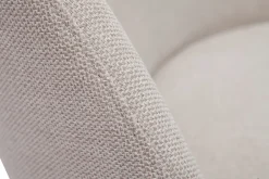 Miliboo Fauteuil Design|Voir Tous Les Fauteuils-Fauteuil design en tissu effet velours texturé beige et métal noir BREGO