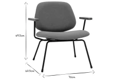 Miliboo Fauteuil Design|Voir Tous Les Fauteuils-Fauteuil design en tissu effet laine bouclée terre brûlée, métal noir et bois foncé BARNET