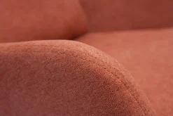 Miliboo Fauteuil Design|Voir Tous Les Fauteuils-Fauteuil design en tissu effet velours terre brulée et métal noir MAXINE