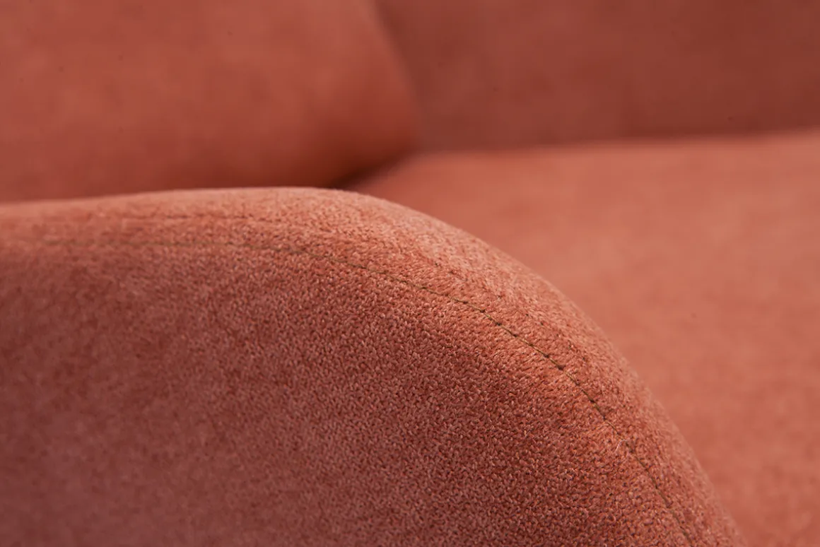 Miliboo Fauteuil Design|Voir Tous Les Fauteuils-Fauteuil design en tissu effet velours terre brulée et métal noir MAXINE