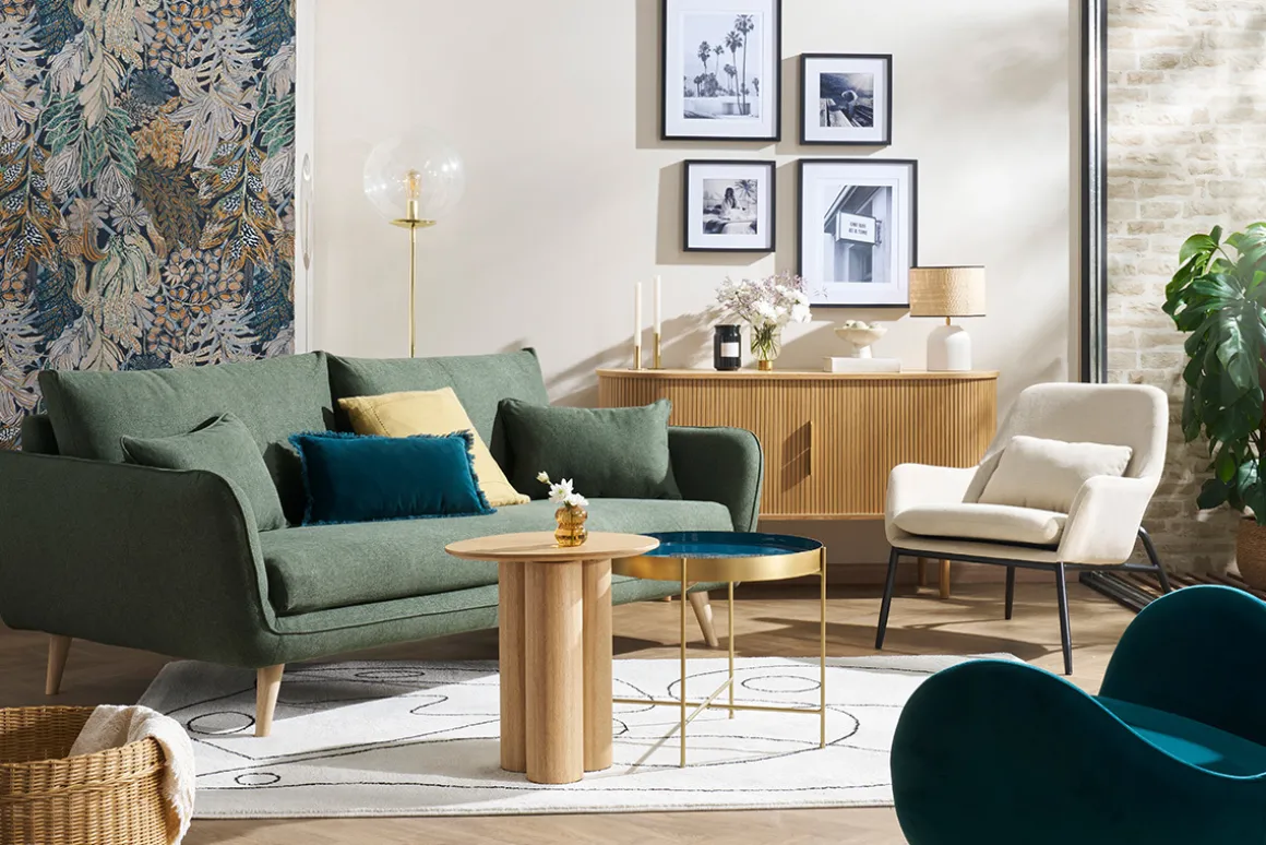 Miliboo Fauteuil Design|Voir Tous Les Fauteuils-Fauteuil design en tissu effet velours terre brulée et métal noir MAXINE