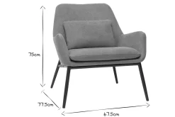 Miliboo Fauteuil Design|Voir Tous Les Fauteuils-Fauteuil design en tissu effet velours terre brulée et métal noir MAXINE