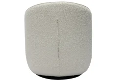 Miliboo Fauteuil Design|Voir Tous Les Fauteuils-Fauteuil design pivotant en tissu effet laine bouclée blanc AMBER