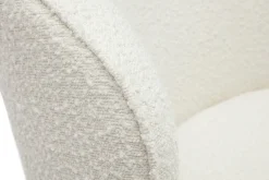 Miliboo Fauteuil Design|Voir Tous Les Fauteuils-Fauteuil design pivotant en tissu effet laine bouclée blanc AMBER