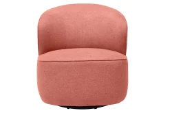 Miliboo Fauteuil Design|Voir Tous Les Fauteuils-Fauteuil design pivotant en tissu effet velours texturé terracotta AMBER