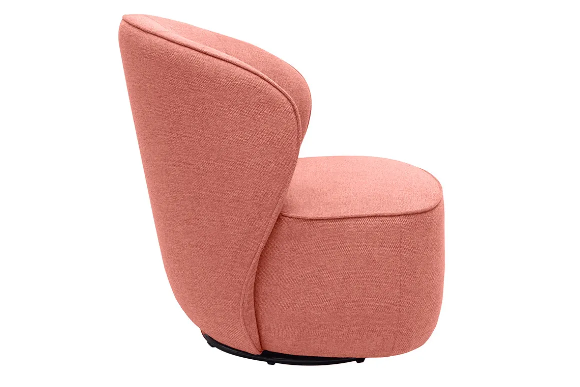 Miliboo Fauteuil Design|Voir Tous Les Fauteuils-Fauteuil design pivotant en tissu effet velours texturé terracotta AMBER