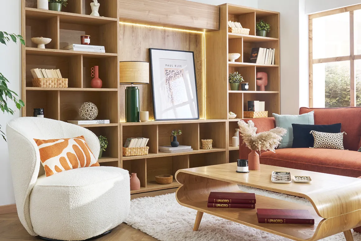 Miliboo Fauteuil Design|Voir Tous Les Fauteuils-Fauteuil design pivotant en tissu effet velours texturé terracotta AMBER