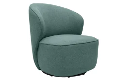 Miliboo Fauteuil Design|Voir Tous Les Fauteuils-Fauteuil design pivotant en tissu vert de gris AMBER
