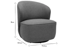 Miliboo Fauteuil Design|Voir Tous Les Fauteuils-Fauteuil design pivotant en tissu vert de gris AMBER