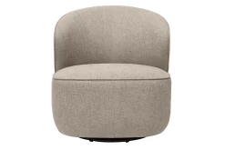 Miliboo Fauteuil Design|Voir Tous Les Fauteuils-Fauteuil design pivotant en tissu effet velours texturé taupe AMBER