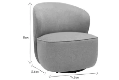 Miliboo Fauteuil Design|Voir Tous Les Fauteuils-Fauteuil design pivotant en tissu effet velours texturé taupe AMBER